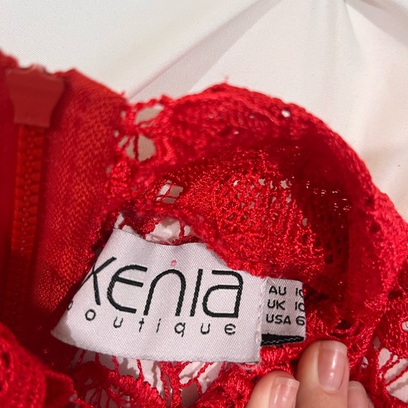 Xenia red lace dress size 10 - Picture 2 of 3